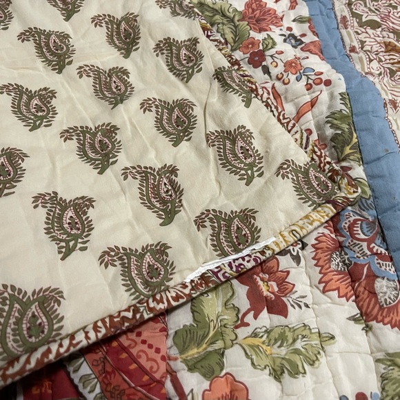 Two Vintage Pottery Barn Calistoga Patchwork Quilted Euro Shams, 26” 2009 - Picture 4 of 7